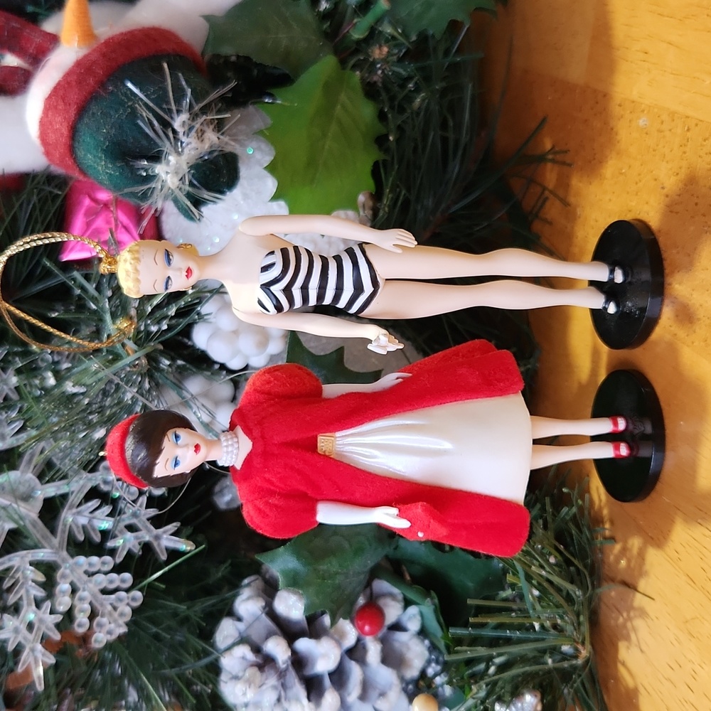 Hallmark Silken Flame & Debut Keepsake Barbie Christmas Ornaments